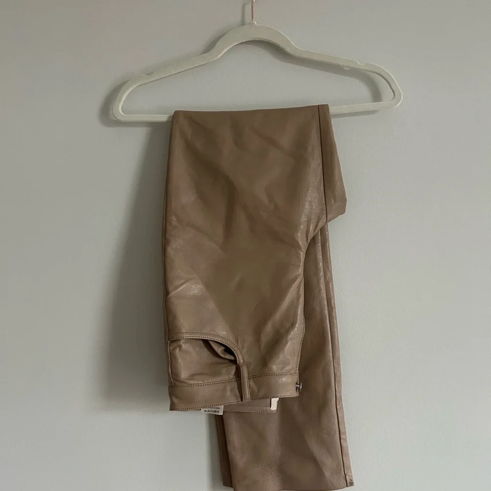 Aritzia Wilfred Beige Leather Trousers - Picture 1 of 4